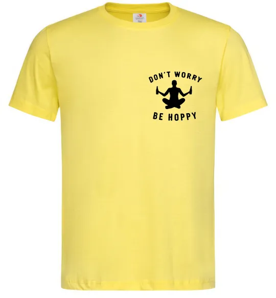 Чоловіча футболка Don`t worry be hoppy Лимонний фото