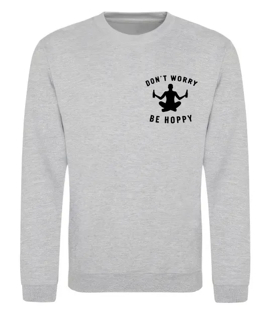 Світшот Don`t worry be hoppy Сірий меланж фото