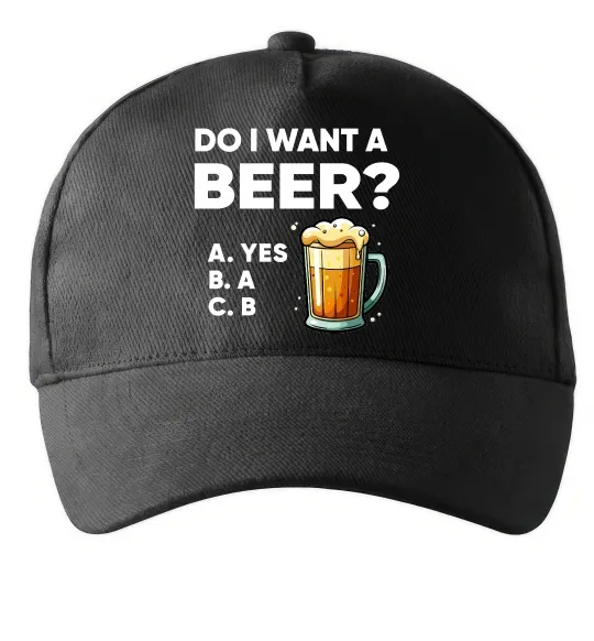 Кепка Do i want a beer? Чорний фото