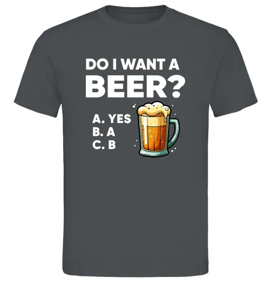 Мужская футболка Do i want a beer? Графит фото