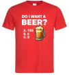 Мужская футболка Do i want a beer? Красный фото