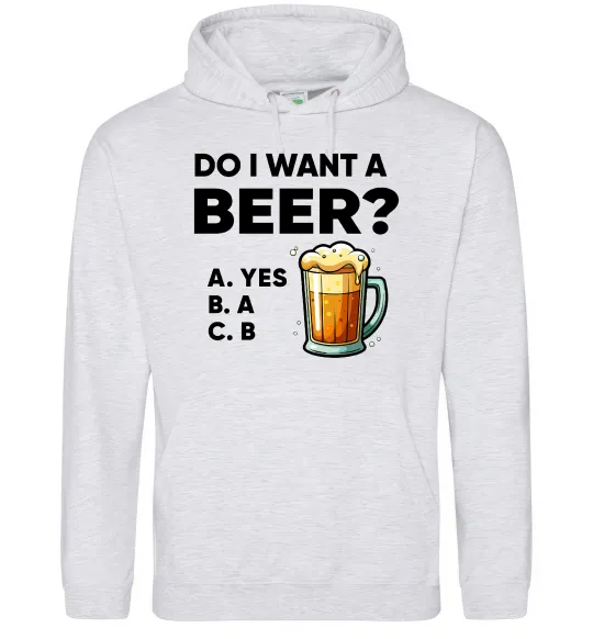 Жіноча толстовка (худі) Do i want a beer? Сірий меланж фото