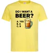 Мужская футболка Do i want a beer? Лимонный фото