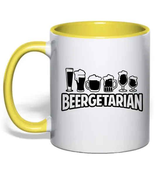 Чашка з кольоровою ручкою Beergeterian Сонячно жовтий фото