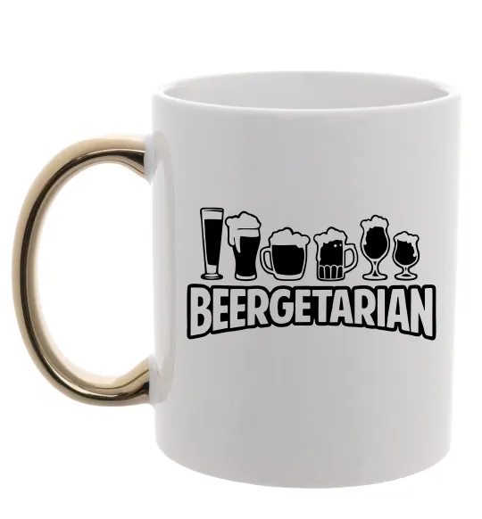 Чашка з кольоровою ручкою Beergeterian Золото фото