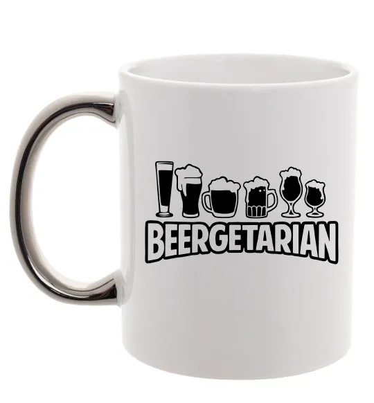 Чашка з кольоровою ручкою Beergeterian Срібло фото