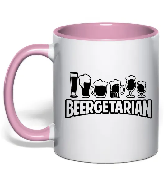 Чашка з кольоровою ручкою Beergeterian Ніжно рожевий фото