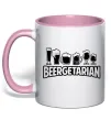 Чашка з кольоровою ручкою Beergeterian Ніжно рожевий фото