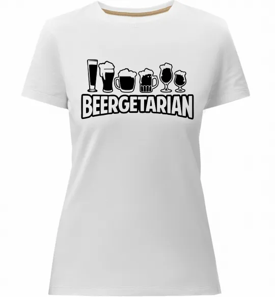 Жіноча преміум футболка Beergeterian Білий фото