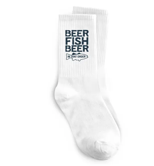 Шкарпетки Beer fish beer Білий фото
