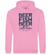 Мужская толстовка (худи) Beer fish beer Розовый фото