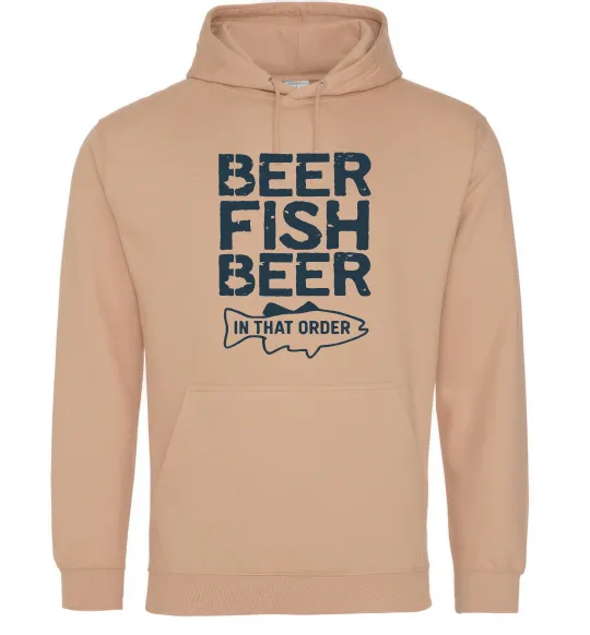 Чоловіча толстовка (худі) Beer fish beer Пісочний фото