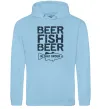 Мужская толстовка (худи) Beer fish beer Голубой фото