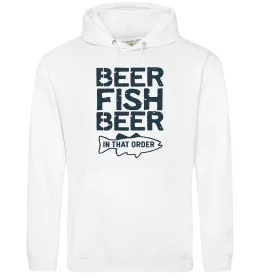 Женская толстовка (худи) Beer fish beer Белый фото