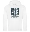 Женская толстовка (худи) Beer fish beer Белый фото