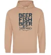 Женская толстовка (худи) Beer fish beer Песочный фото