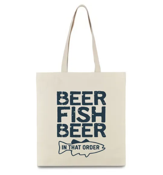 Эко-сумка Beer fish beer Бежевый фото