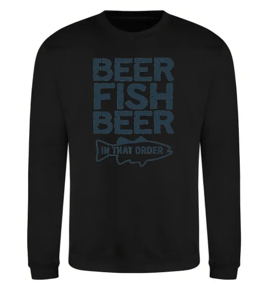 Свитшот Beer fish beer Черный фото