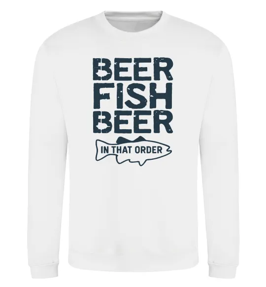 Свитшот Beer fish beer Белый фото
