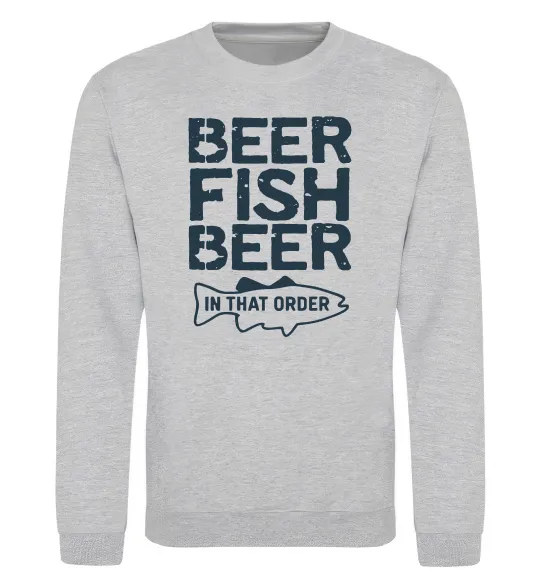 Свитшот Beer fish beer Серый меланж фото
