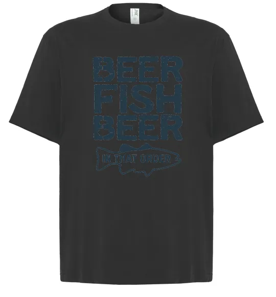 Футболка Оверсайз Beer fish beer Черный фото