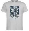 Мужская футболка Beer fish beer Серый фото