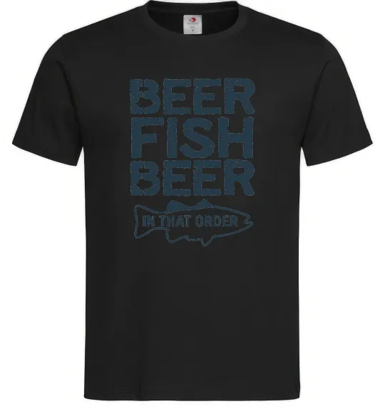 Мужская футболка Beer fish beer Черный фото