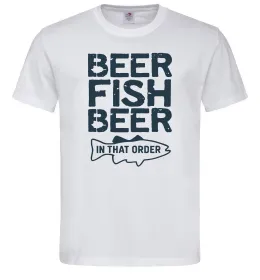 Чоловіча футболка Beer fish beer Білий фото