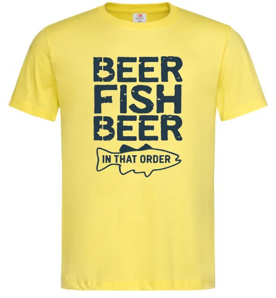 Мужская футболка Beer fish beer Лимонный фото