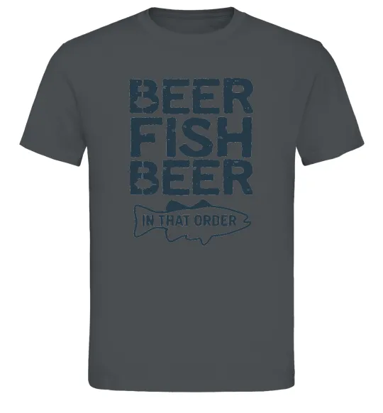 Мужская футболка Beer fish beer Графит фото