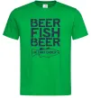 Мужская футболка Beer fish beer Зеленый фото