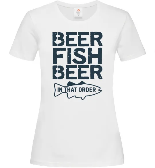 Женская футболка Beer fish beer Белый фото