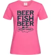 Женская футболка Beer fish beer Ярко-розовый фото