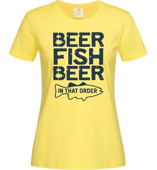 Женская футболка Beer fish beer Лимонный фото