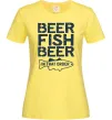 Женская футболка Beer fish beer Лимонный фото