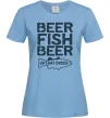 Женская футболка Beer fish beer Голубой фото