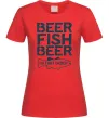 Женская футболка Beer fish beer Красный фото