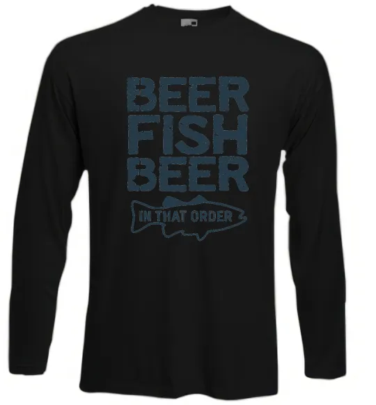 Лонгслив Beer fish beer Черный фото