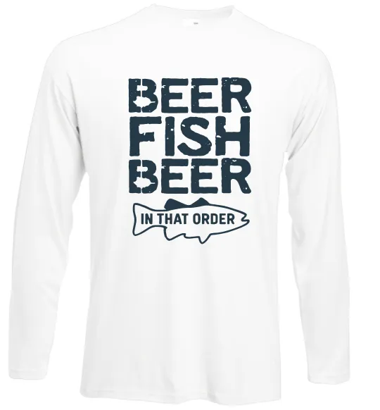 Лонгслив Beer fish beer Белый фото