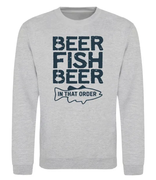 Свитшот Beer fish beer Серый меланж фото