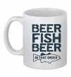 Чашка керамічна Beer fish beer Білий фото