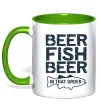 Чашка с цветной ручкой Beer fish beer Зеленый Чашка с цветной ручкой Beer fish beer Зеленый фото