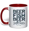 Чашка с цветной ручкой Beer fish beer Красный Чашка с цветной ручкой Beer fish beer Красный фото