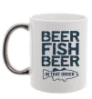 Чашка с цветной ручкой Beer fish beer Серебро Чашка с цветной ручкой Beer fish beer Серебро фото