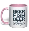 Чашка с цветной ручкой Beer fish beer Нежно розовый Чашка с цветной ручкой Beer fish beer Нежно розовый фото
