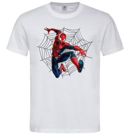 Мужская футболка Паутина Спайдермен, колір - білий, розмір - XL
