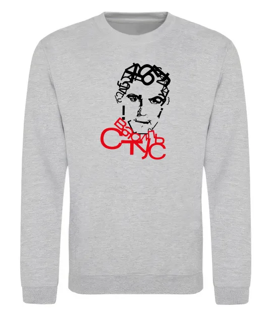 Свитшот Василь Стус арт Серый меланж фото