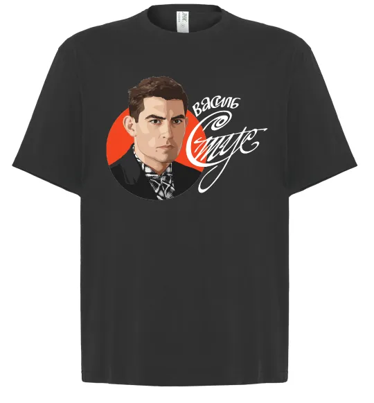 Футболка Оверсайз Стус Василь портрет та підпис Черный фото