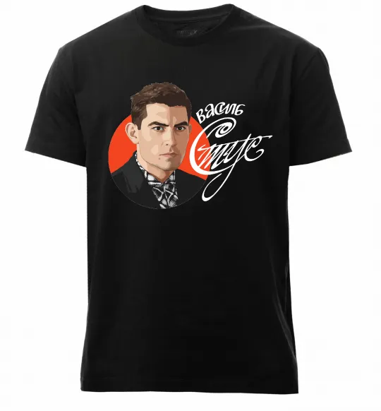Мужская премиум футболка Стус Василь портрет та підпис Черный фото