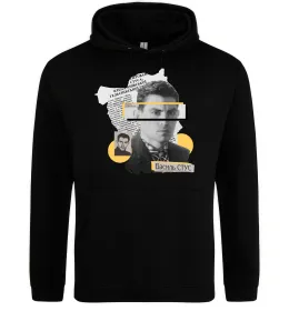 Женская толстовка (худи) Леся Українка портрет з маками Черный фото